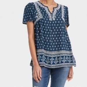 Blue Embroidered Top - Knox Rose